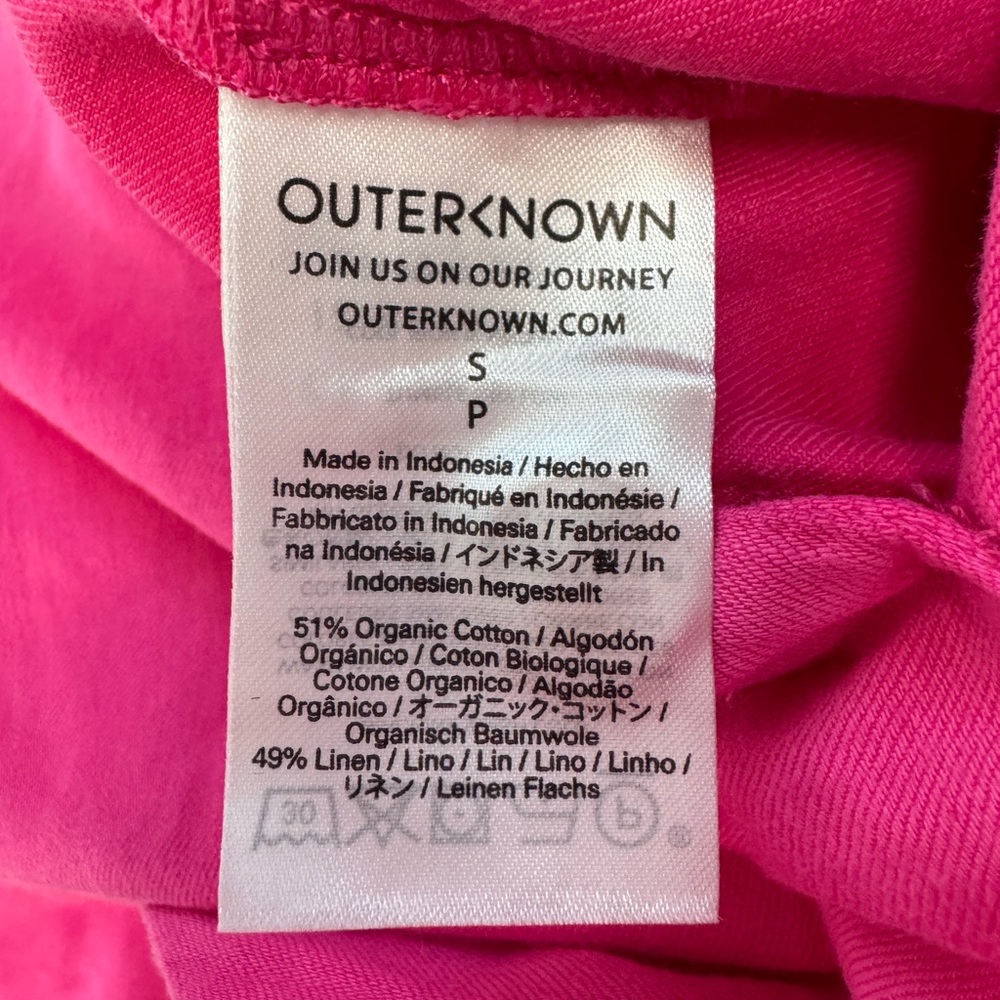 Outerknown S.E.A. Suit Short Sleeve Jumpsuit Organic Cotton Linen Hibiscus - Picture 8 of 11
